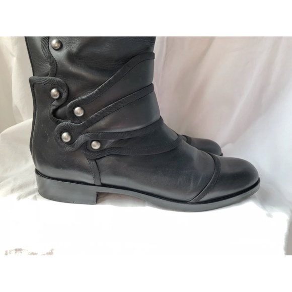 Dolce &Gabbana Knight Black Leather Boots IT 38.5 - Picture 9 of 9